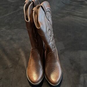 Cat & Jack Brown Girls' Western Cowboy Boots